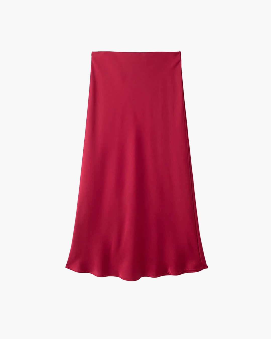Falda midi Anais de satén negro y talle alto