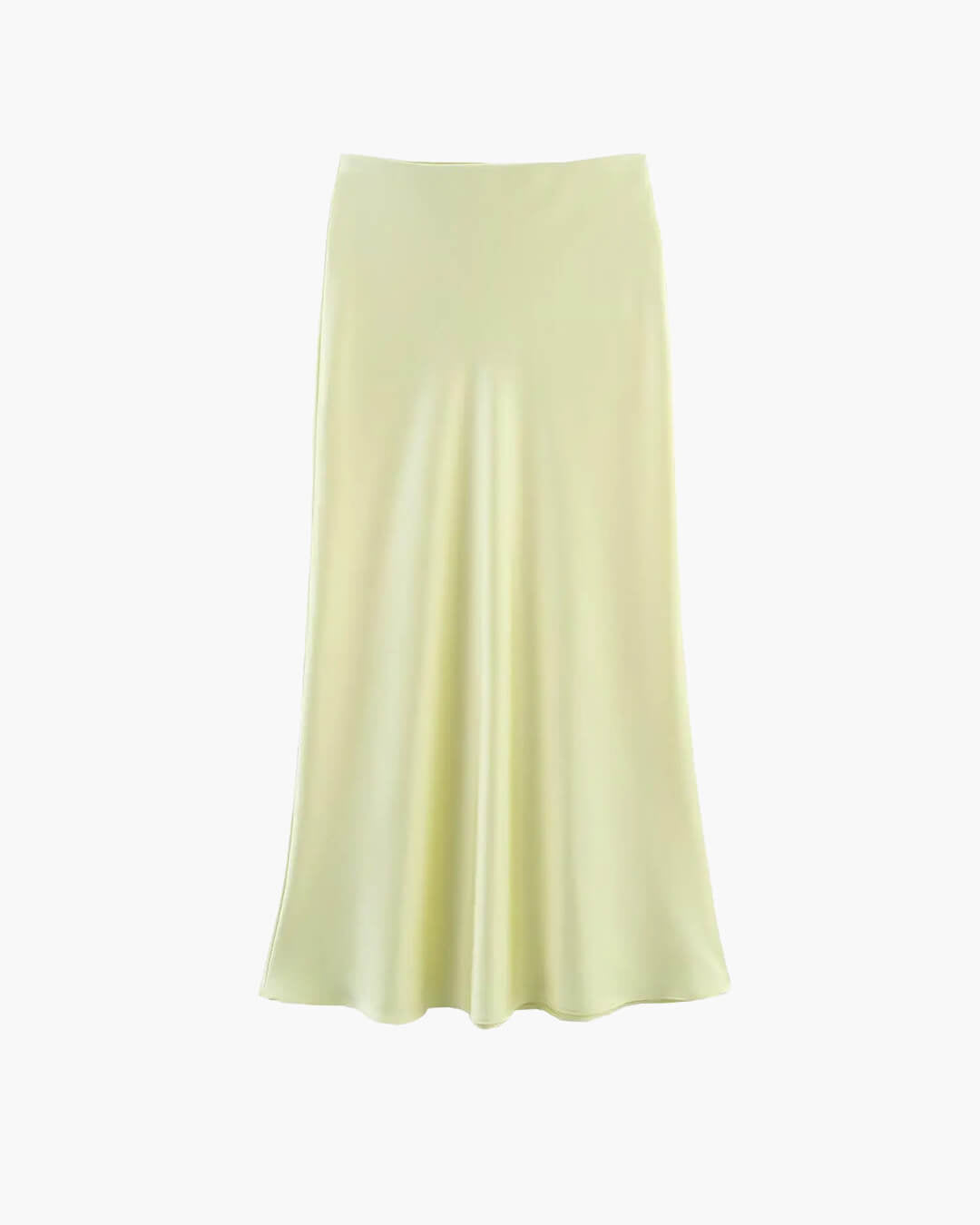 Falda midi Anais de satén negro y talle alto