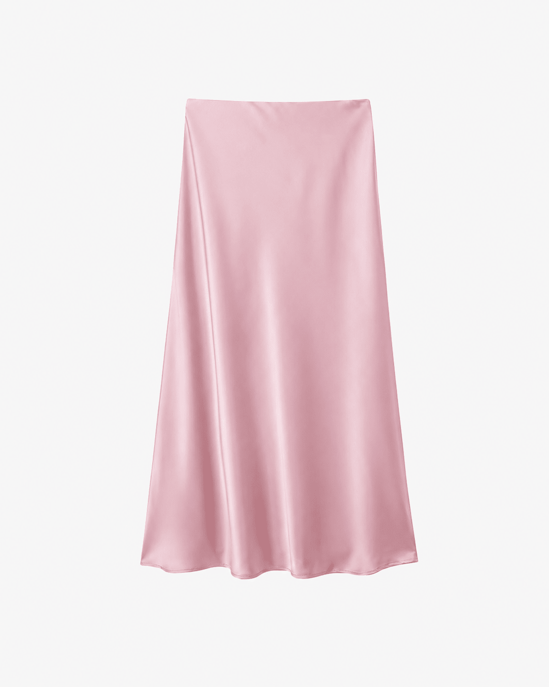 Falda midi Anais de satén negro y talle alto