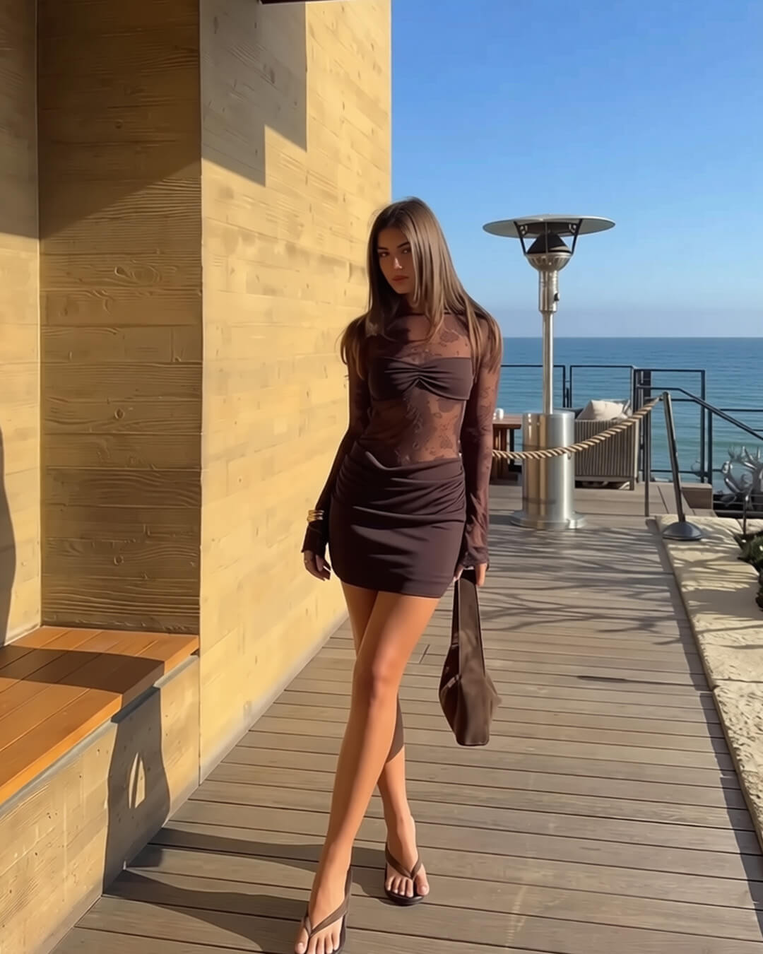 Minivestido de encaje sin espalda Angela