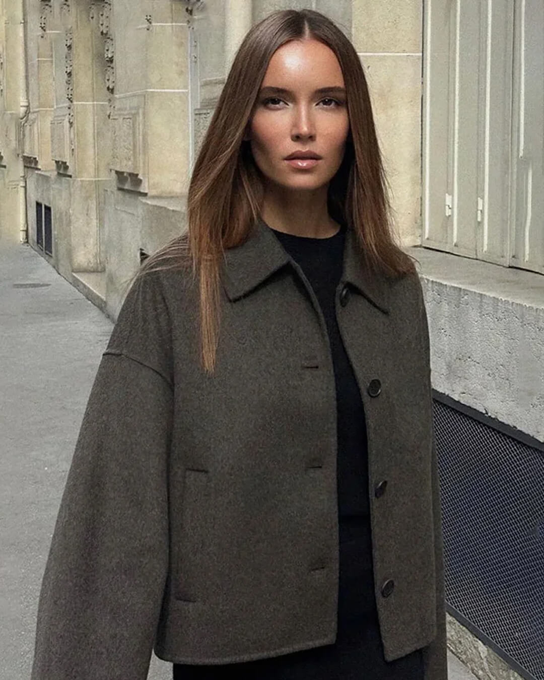 Chaqueta corta abotonada Angelina