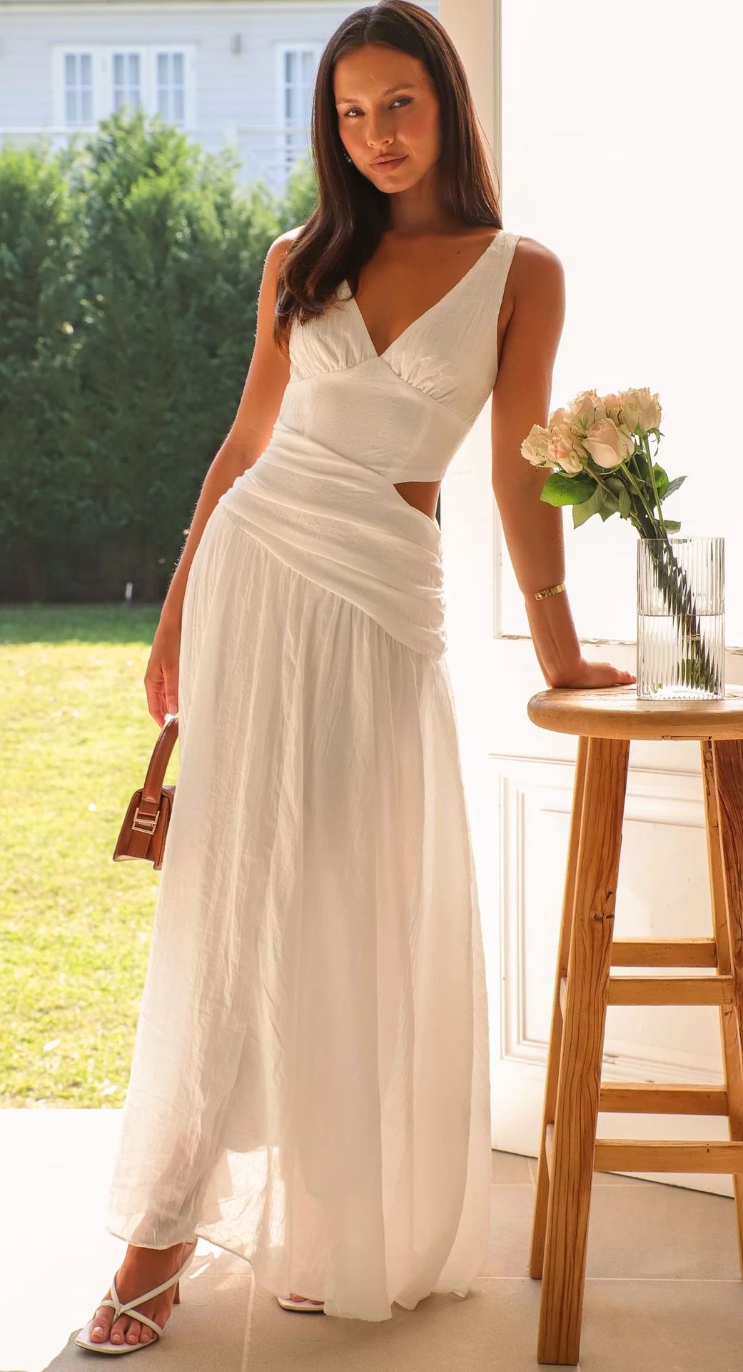 Vestido midi Anne acampanado con aberturas