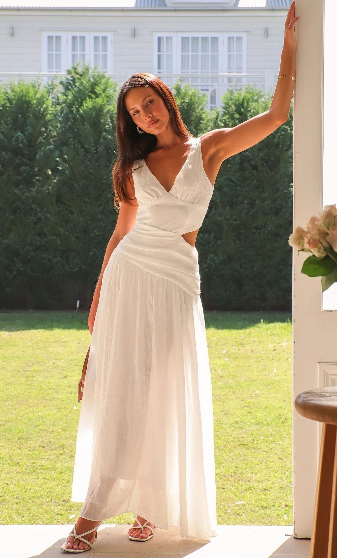 Vestido midi Anne acampanado con aberturas