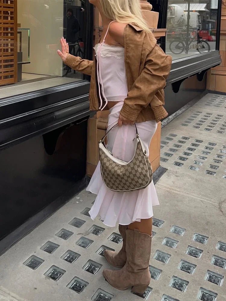 Conjunto de camisola y falda con paneles de encaje Anne