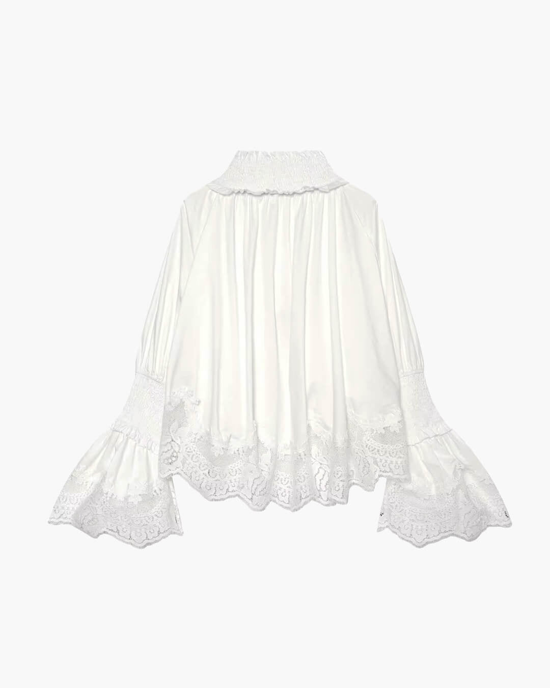 Blusa con bordado y ribete de encaje Annie