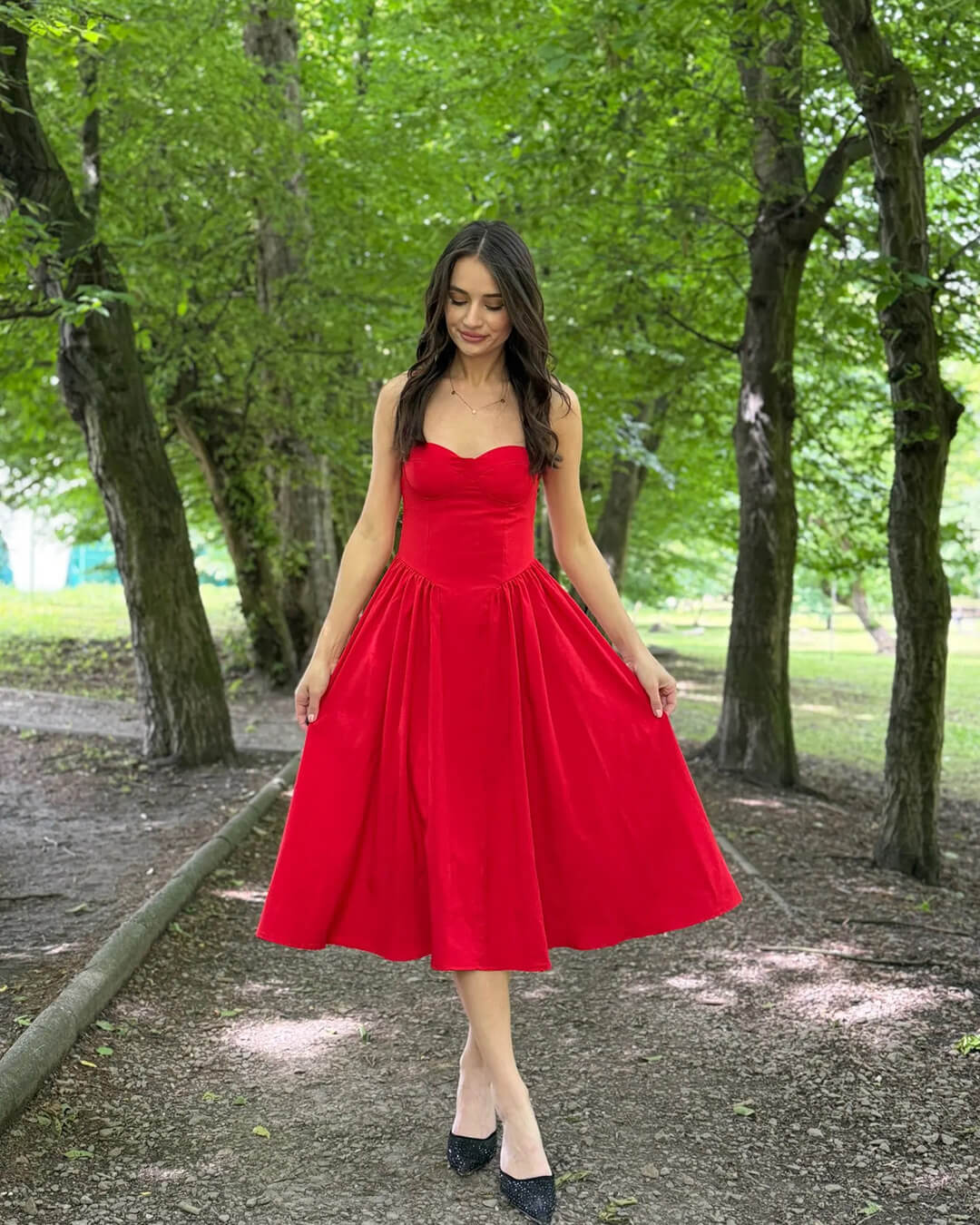 Vestido midi de tirantes y sin mangas Annika