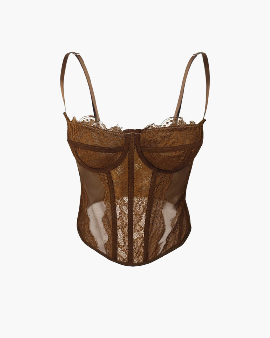 Top corsé de encaje con tirantes Antonia