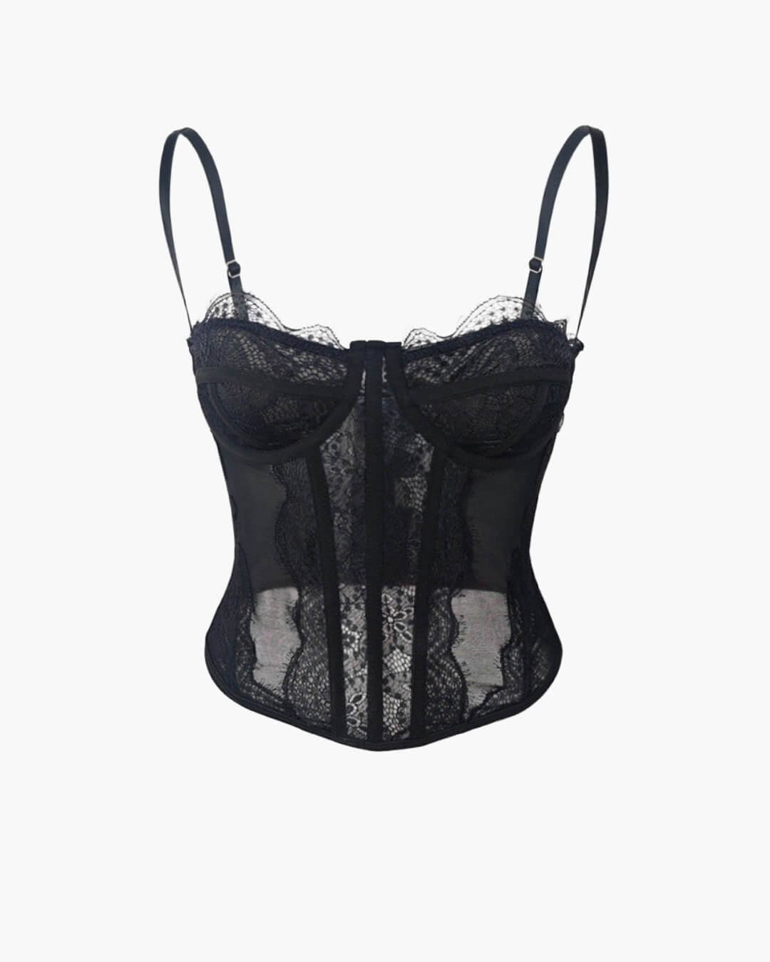 Top corsé de encaje con tirantes Antonia