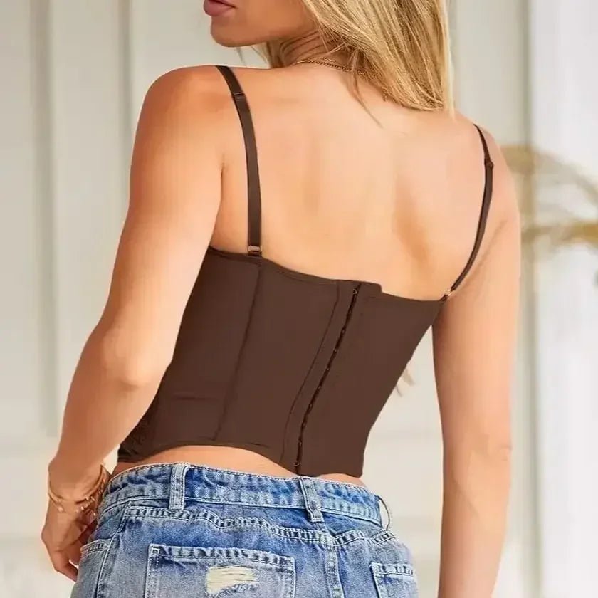 Top corsé de encaje con tirantes Antonia