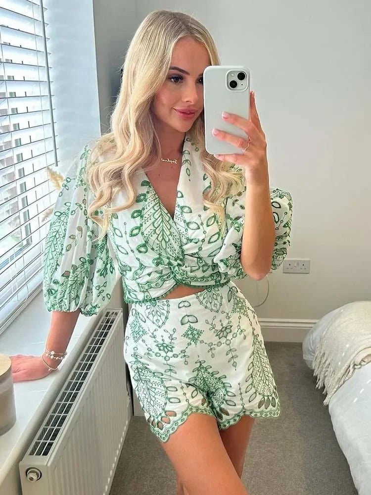 Conjunto de shorts bordado Aoife