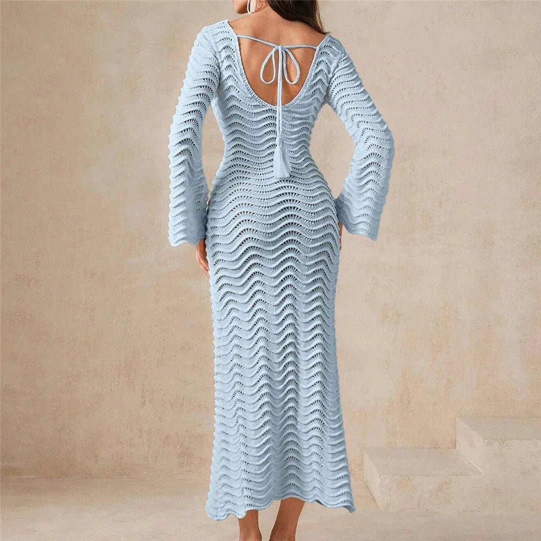 Vestido maxi de punto con cordones Arabella
