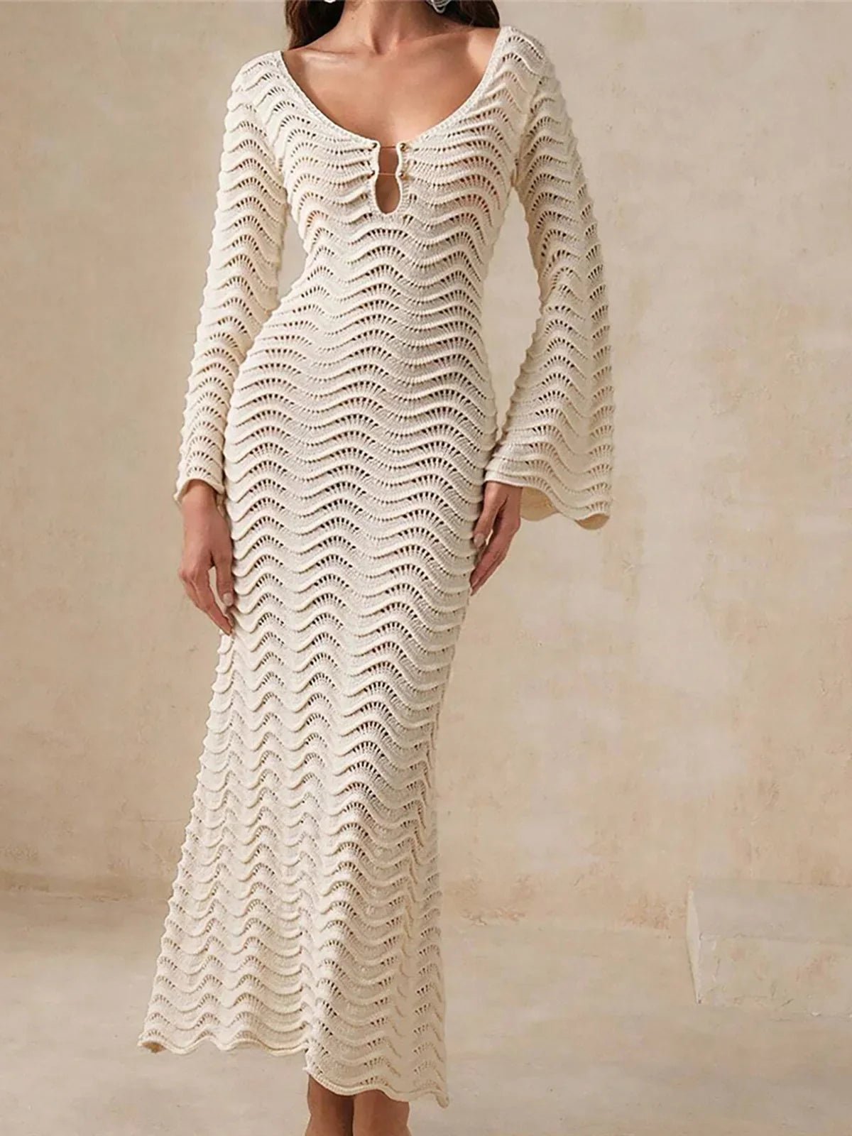 Vestido maxi de punto con cordones Arabella