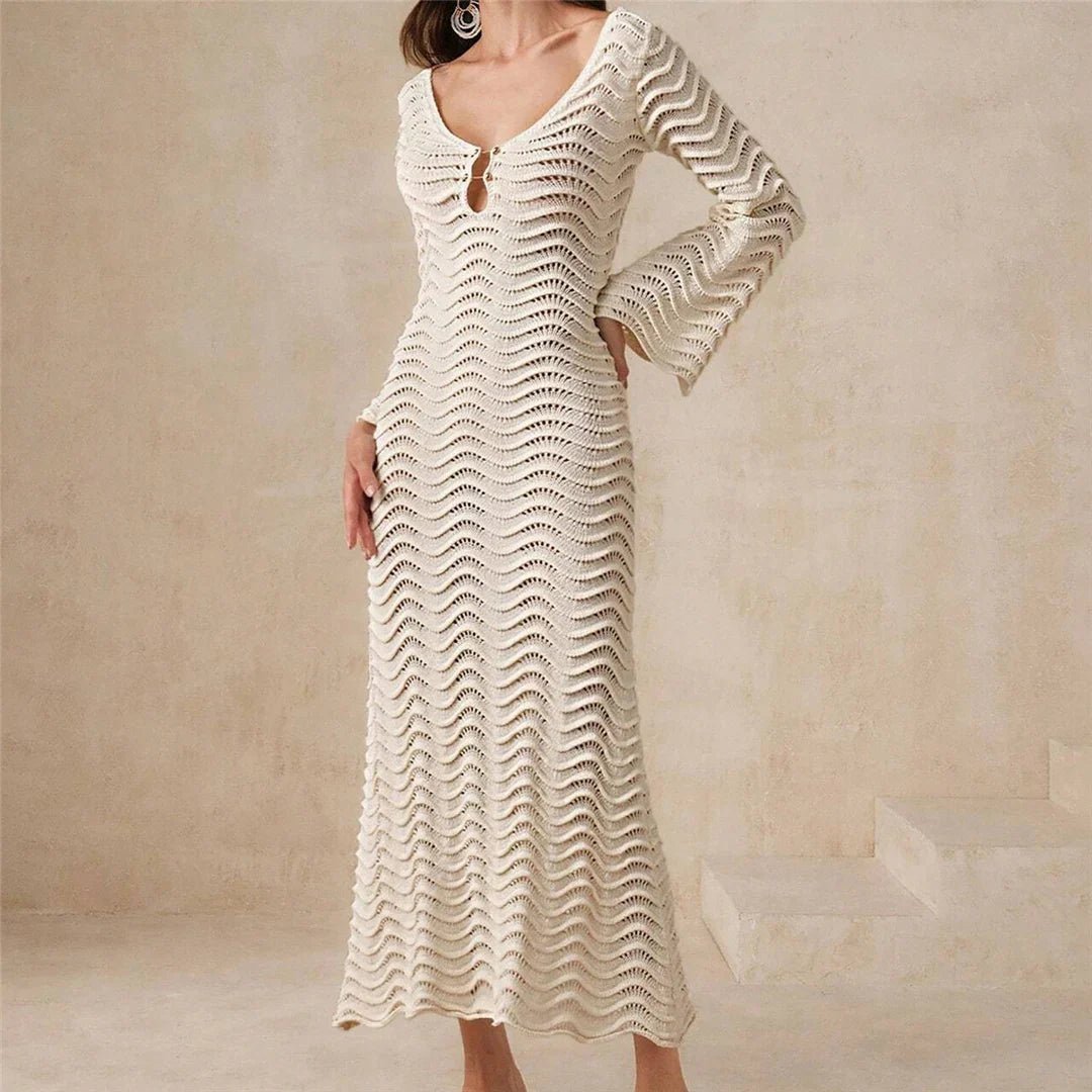 Vestido maxi de punto con cordones Arabella