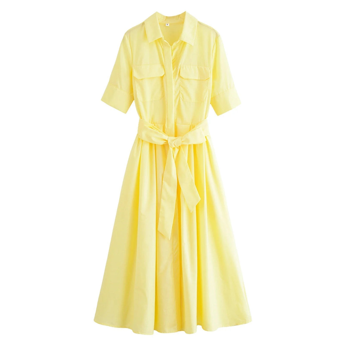 Vestido camisero midi con cinturón Ariane