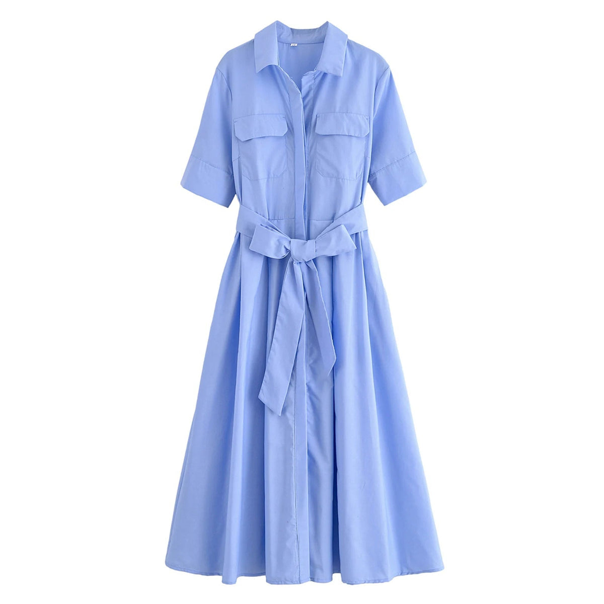 Vestido camisero midi con cinturón Ariane