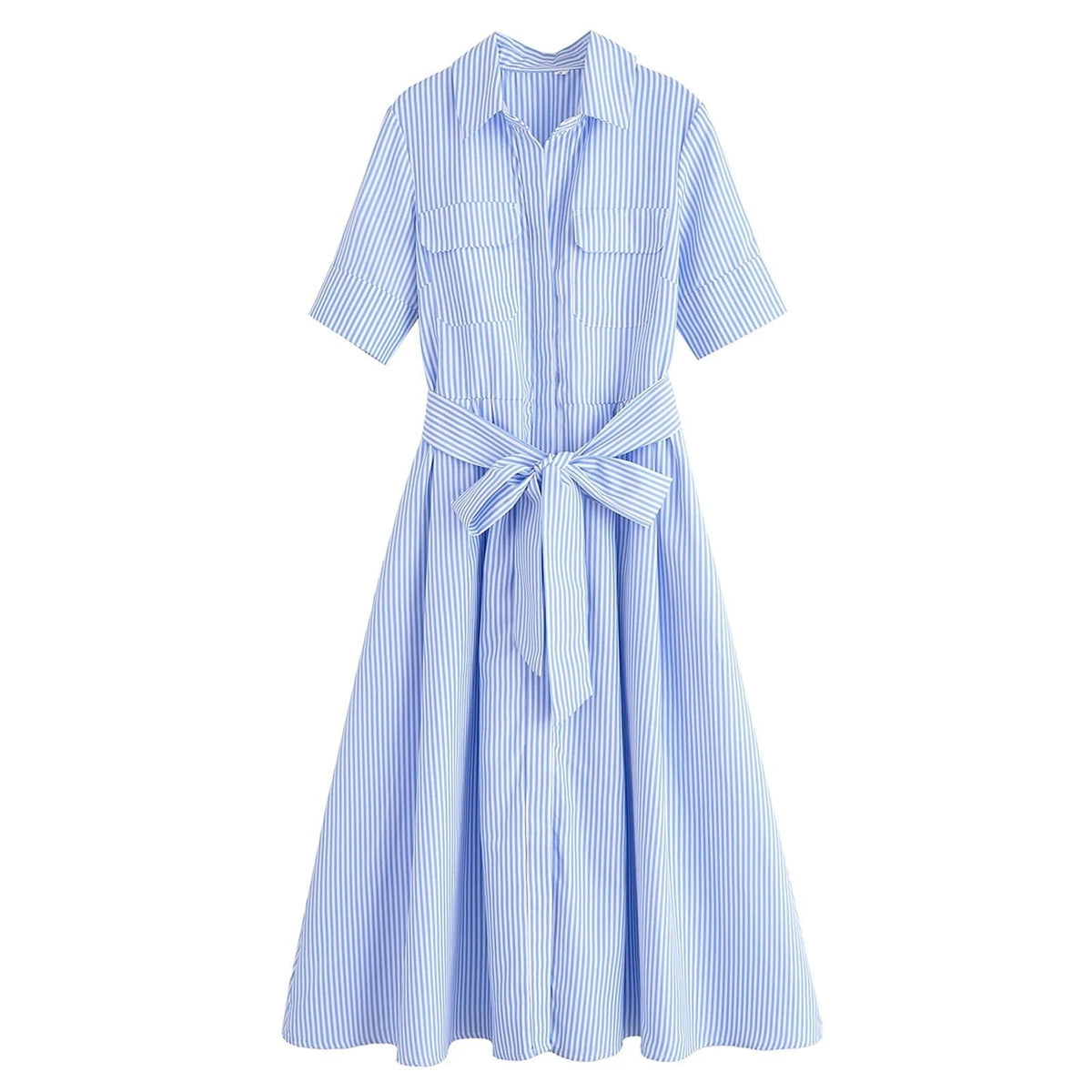 Vestido camisero midi con cinturón Ariane