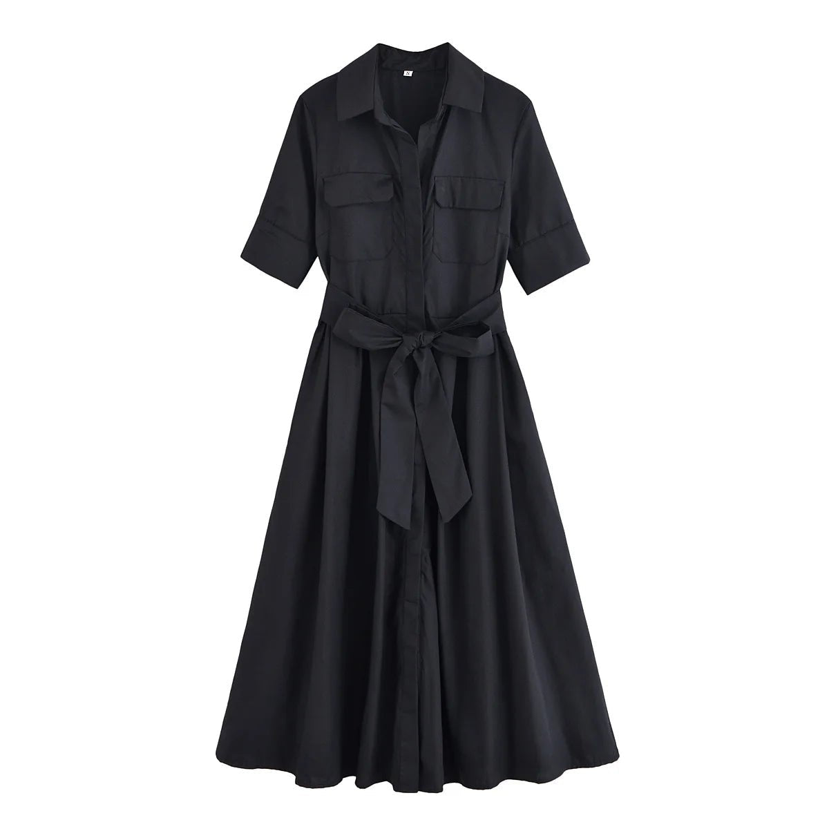 Vestido camisero midi con cinturón Ariane