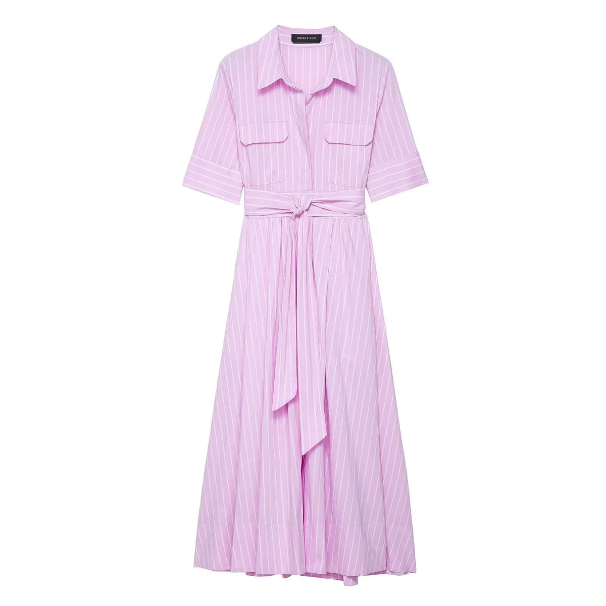 Vestido camisero midi con cinturón Ariane