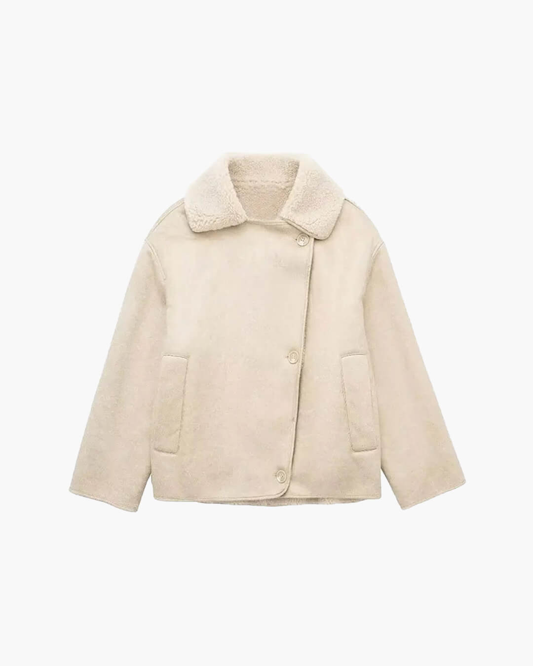 Chaqueta de cuero sintético con forro de borreguito Arianne