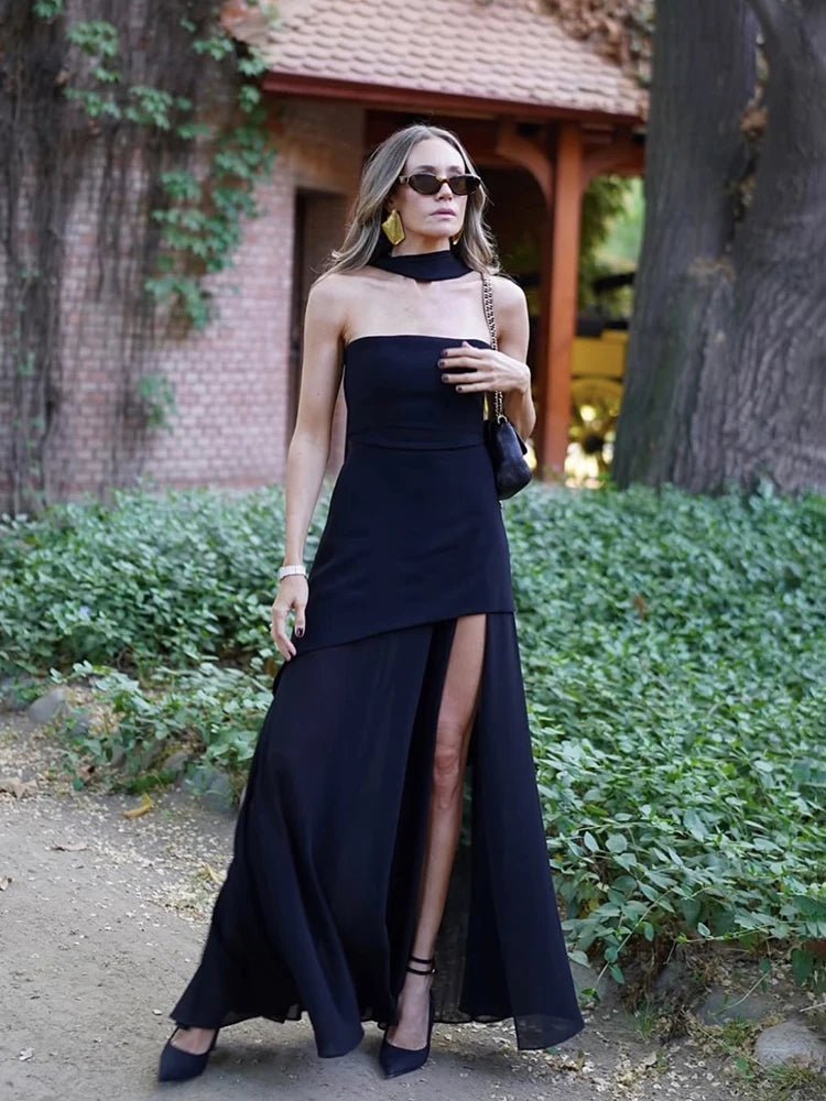 Vestido largo con corpiño palabra de honor Astoria