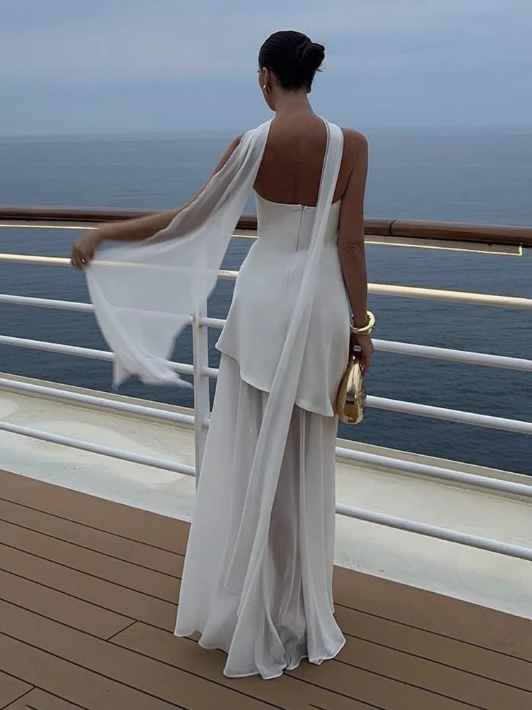 Vestido largo con corpiño palabra de honor Astoria