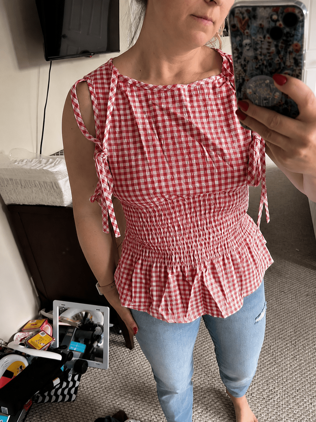 Blusa vintage de cuadros vichy Audrey