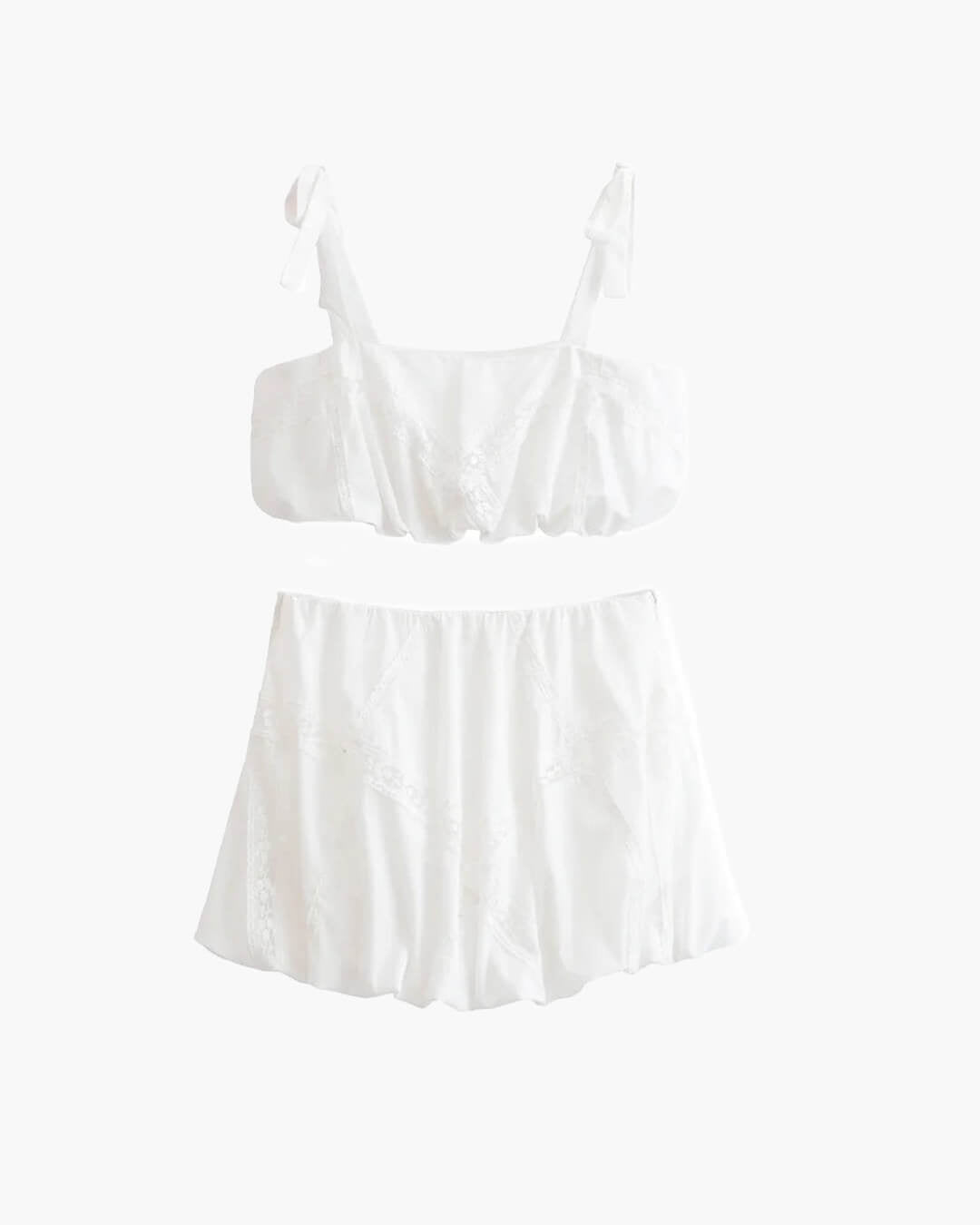 Conjunto de top abullonado y falda bordados Aurelia