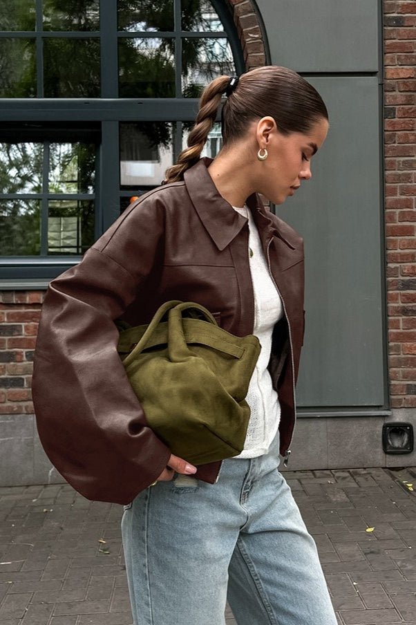 Chaqueta de cuero sintético vintage Azara