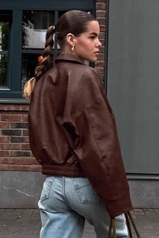 Chaqueta de cuero sintético vintage Azara
