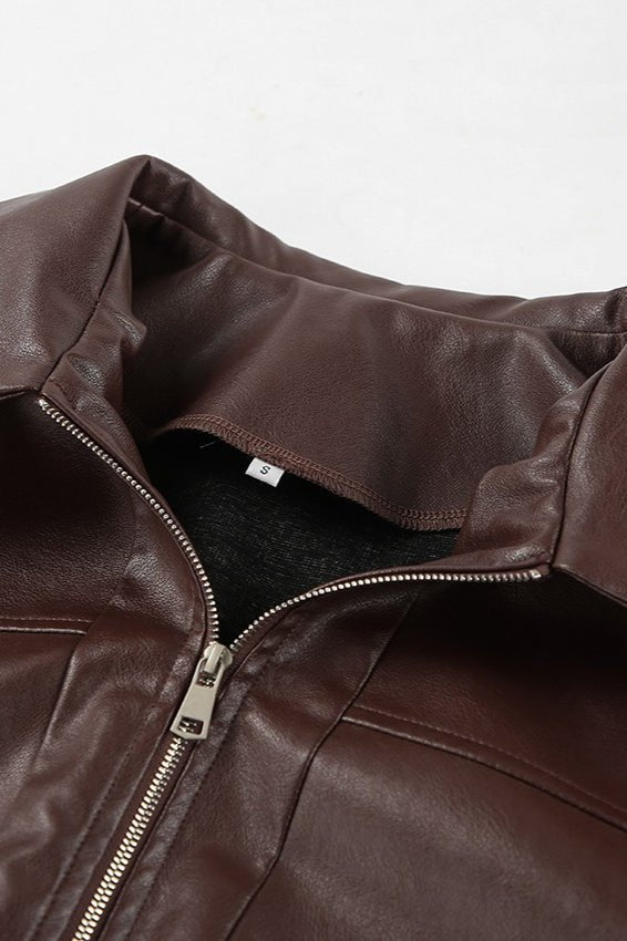 Chaqueta de cuero sintético vintage Azara