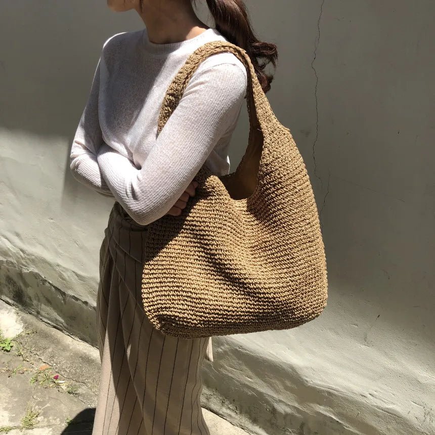 Bolso tote de ratán tejido Beatrice