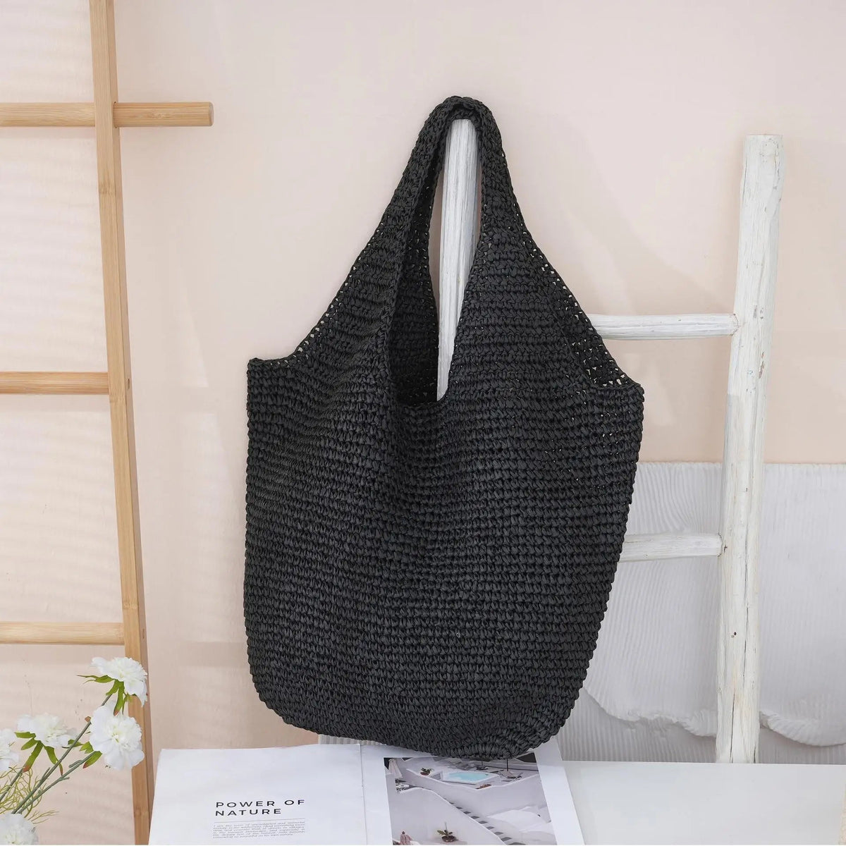 Bolso tote de ratán tejido Beatrice