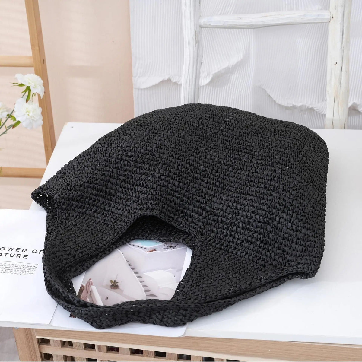 Bolso tote de ratán tejido Beatrice