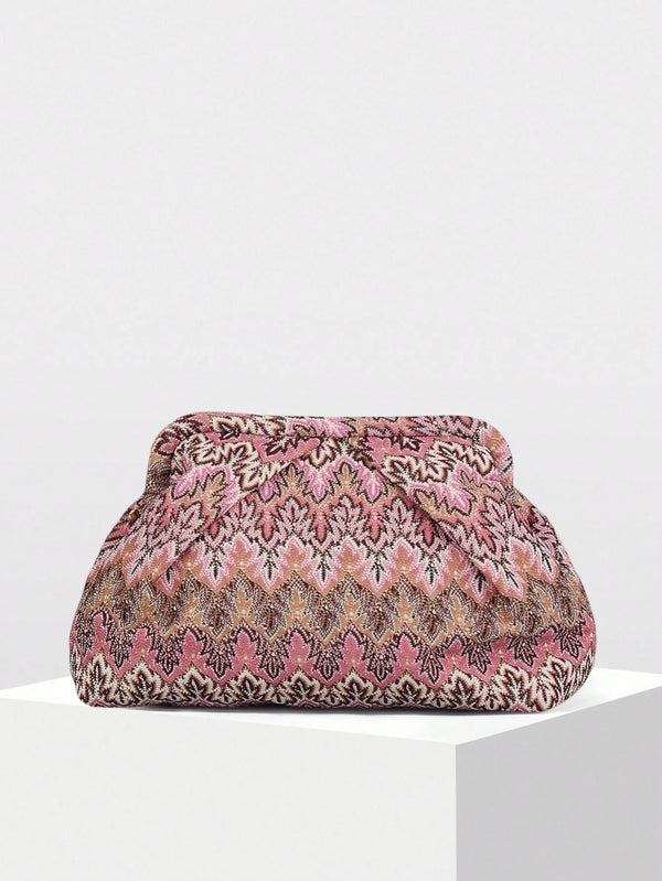 Clutch plisado de jacquard Beatriz