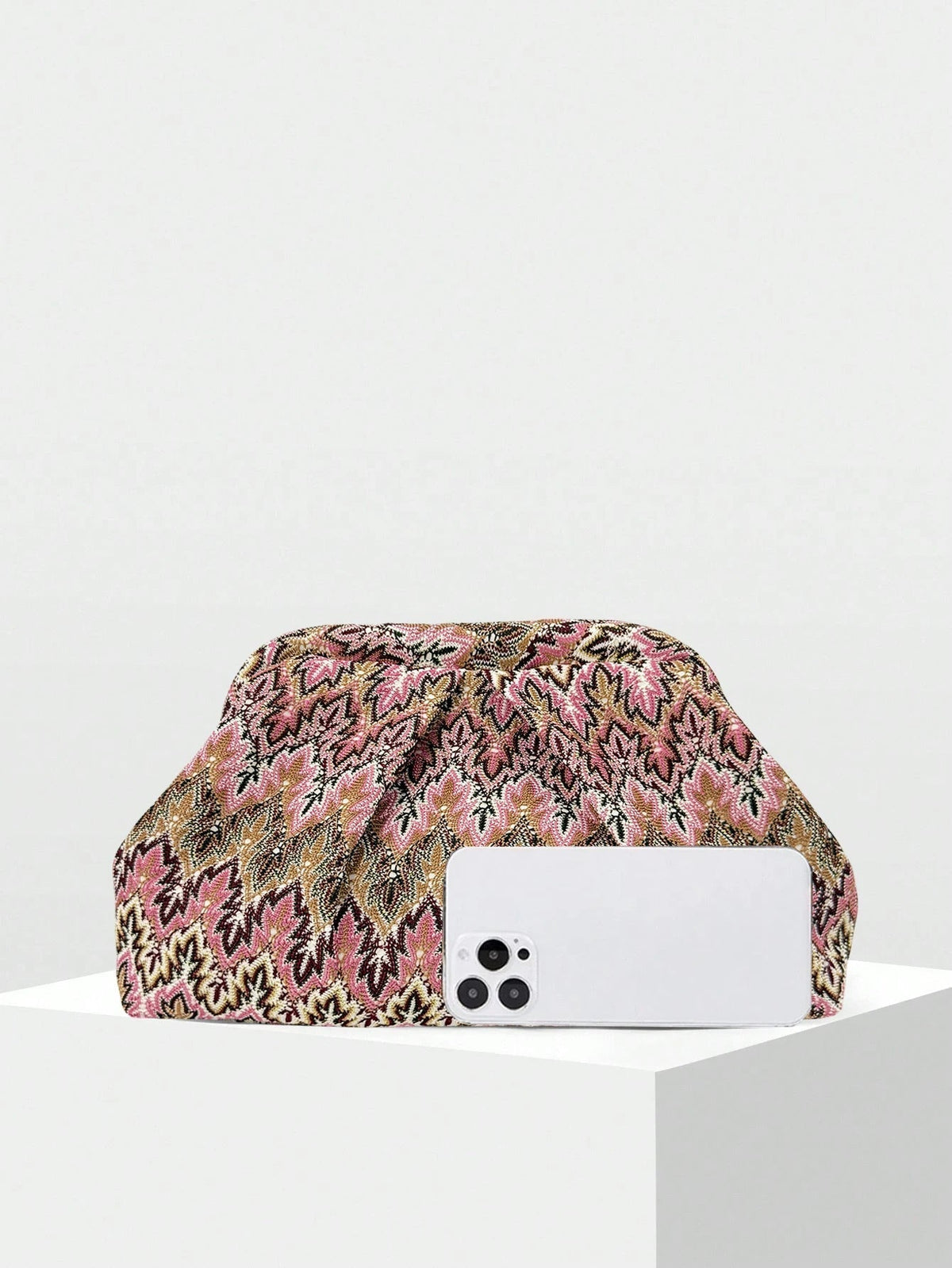 Clutch plisado de jacquard Beatriz