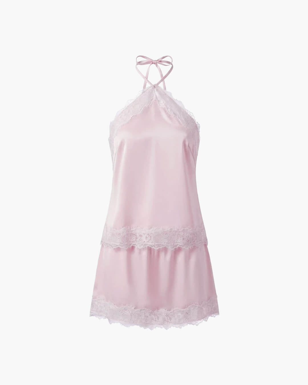 Bianca Satin Halter Neck Two-Piece Set