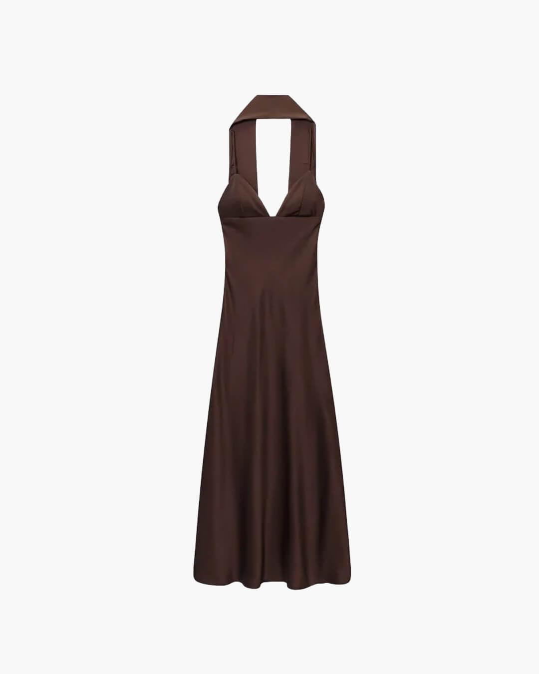 Vestido largo de satén Bianca con pañuelo