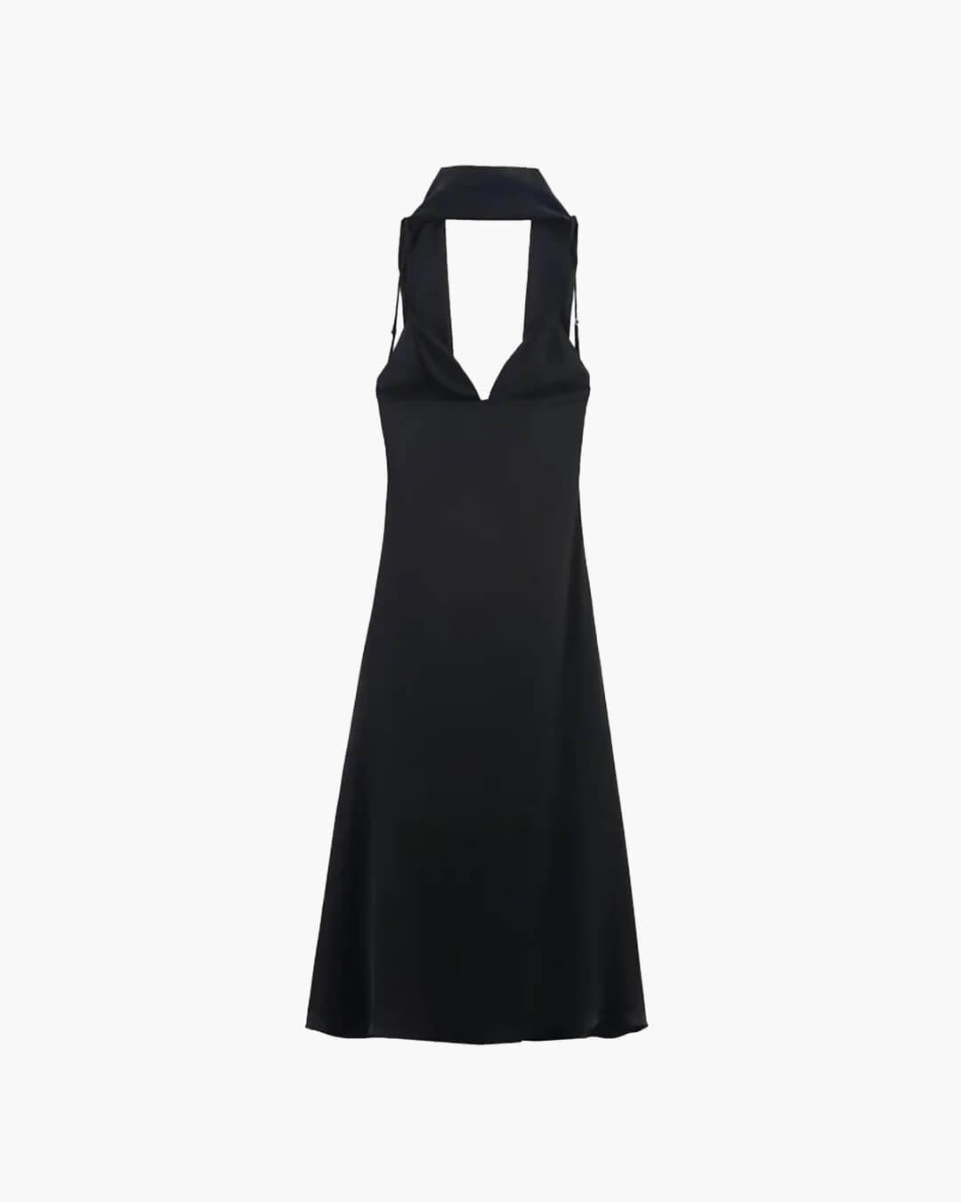 Vestido largo de satén Bianca con pañuelo