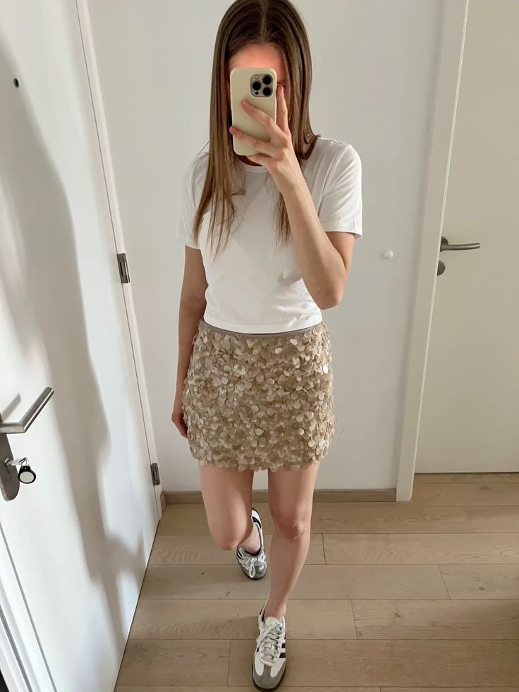 Minifalda de paillettes con lentejuelas Bianca