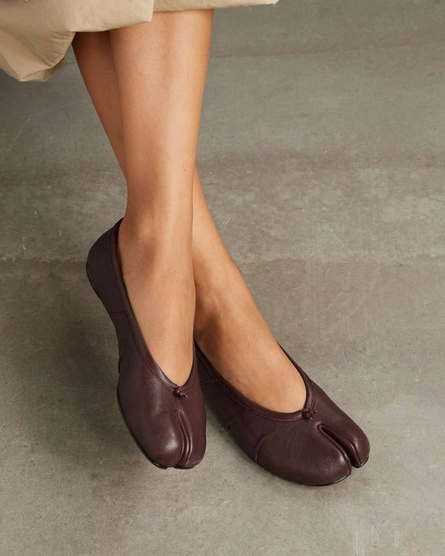 Bianca Split-Toe Leather Mules