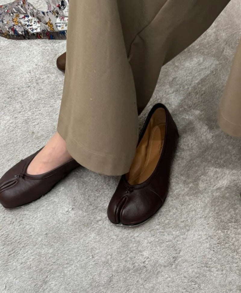 Bianca Split-Toe Leather Mules