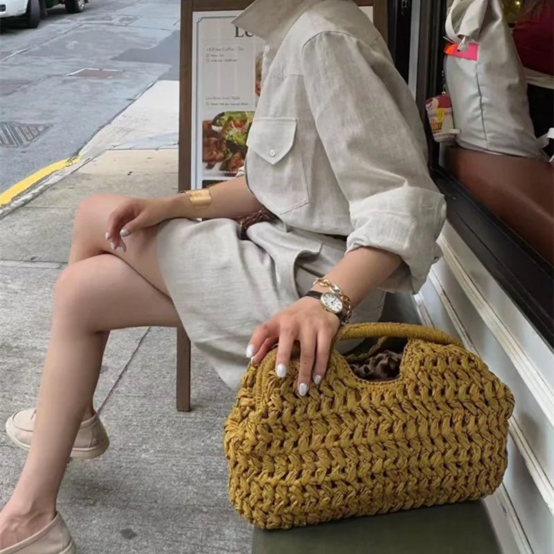 Bolso tote de ratán tejido Bianca