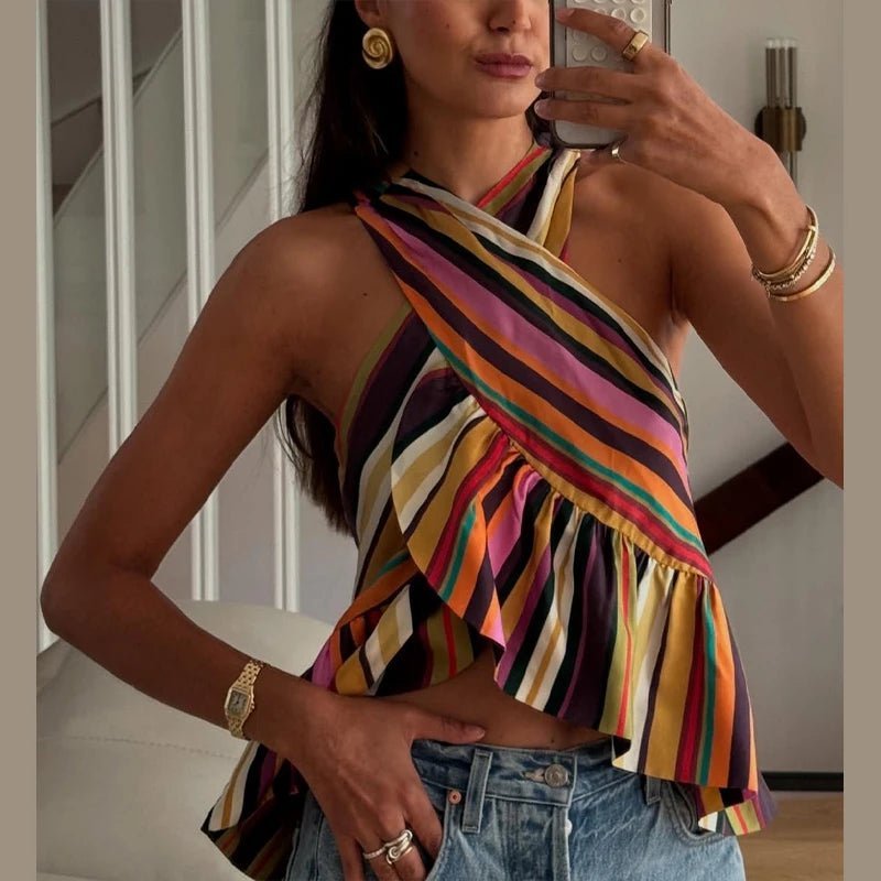 Top halter a rayas Briana