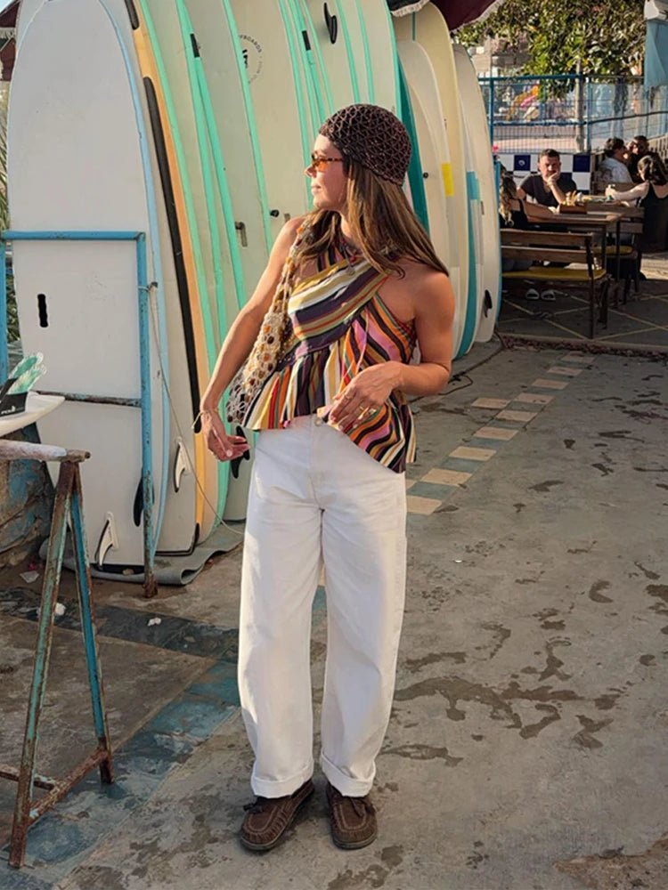 Top halter a rayas Briana