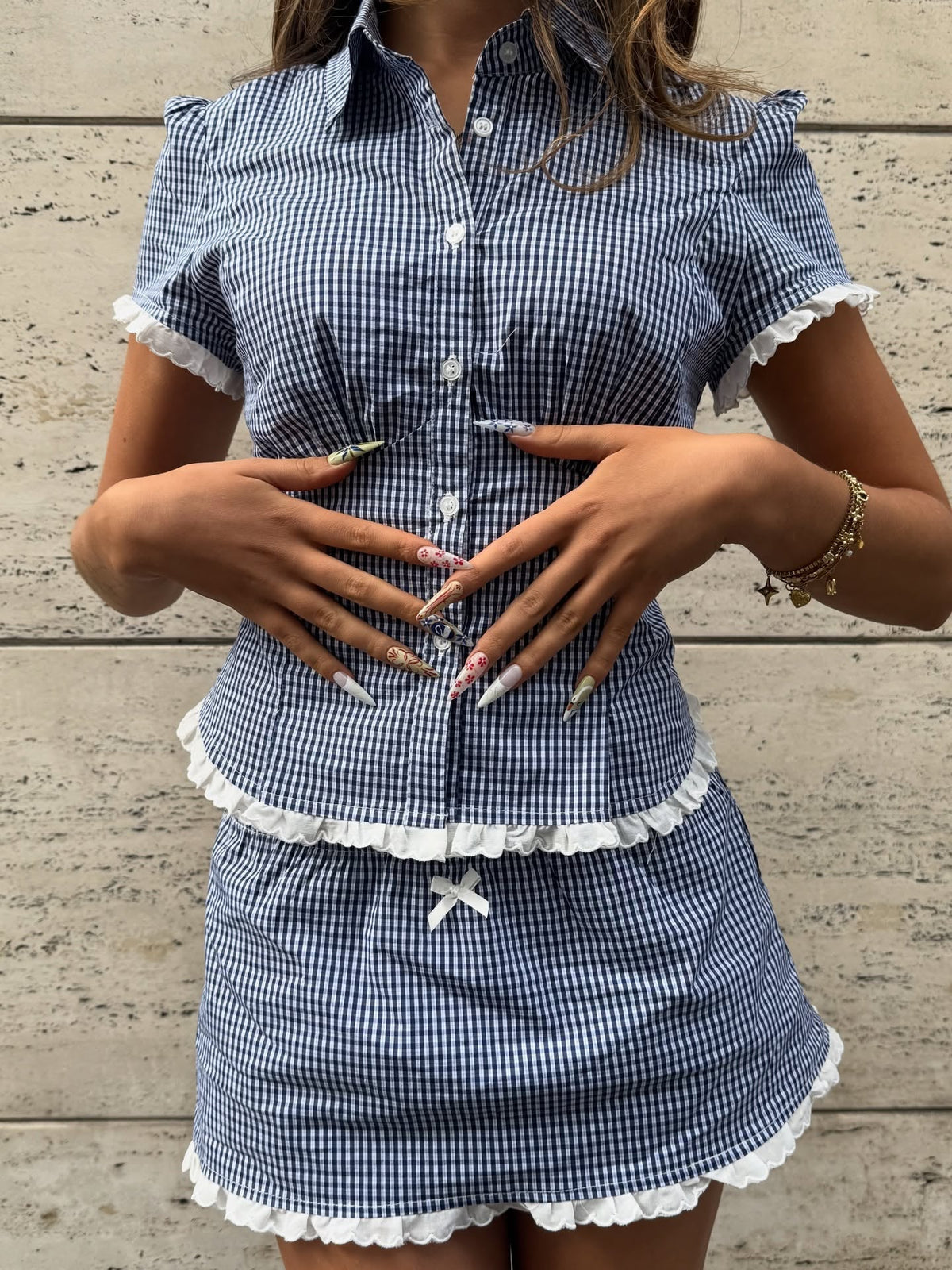 Conjunto de falda pantalón corto de corte ajustado y corto Brianna