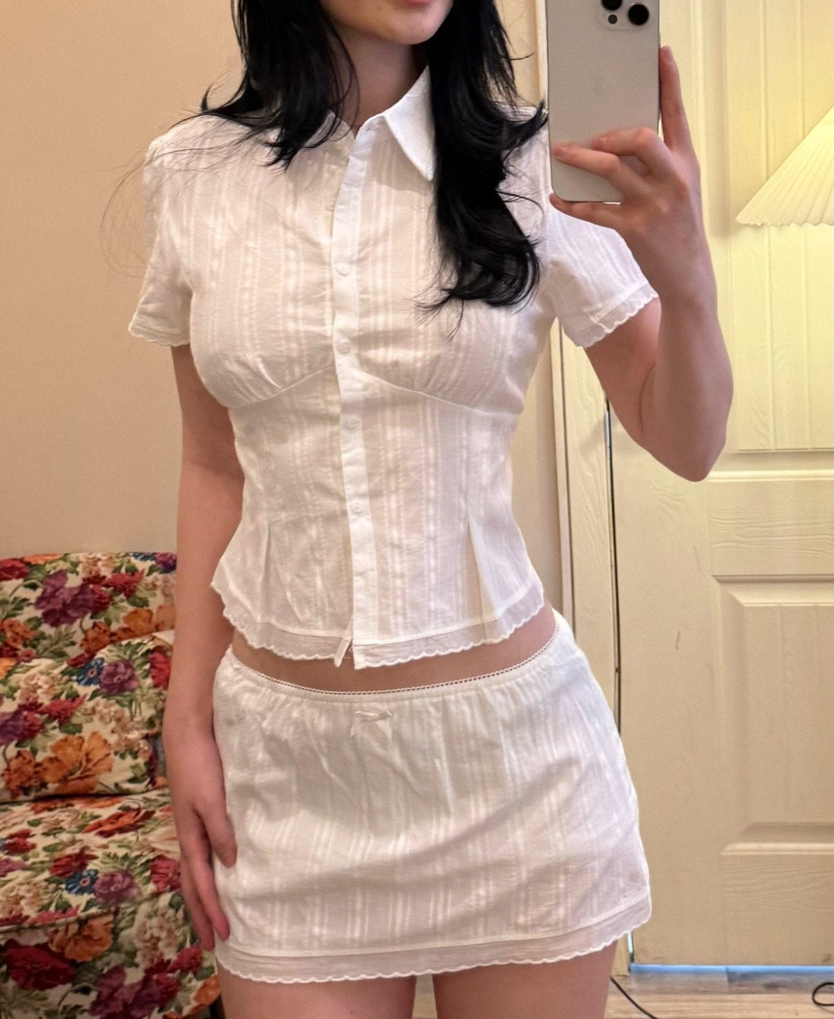 Conjunto de falda pantalón corto de corte ajustado y corto Brianna