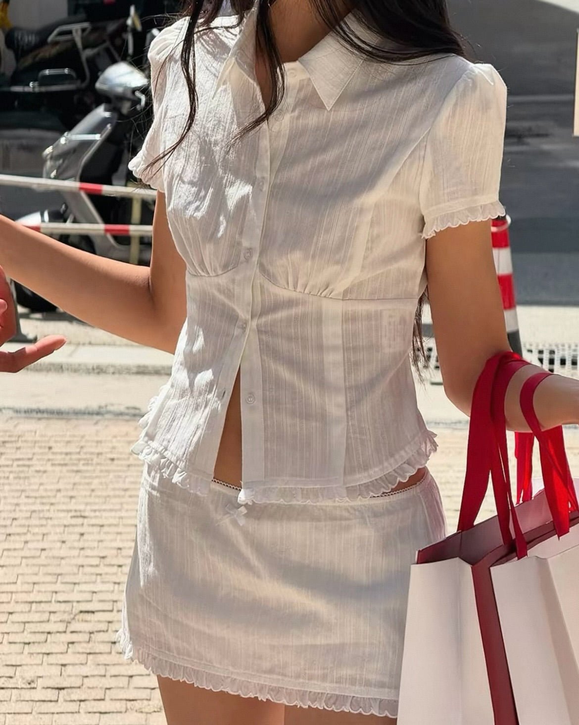 Conjunto de falda pantalón corto de corte ajustado y corto Brianna