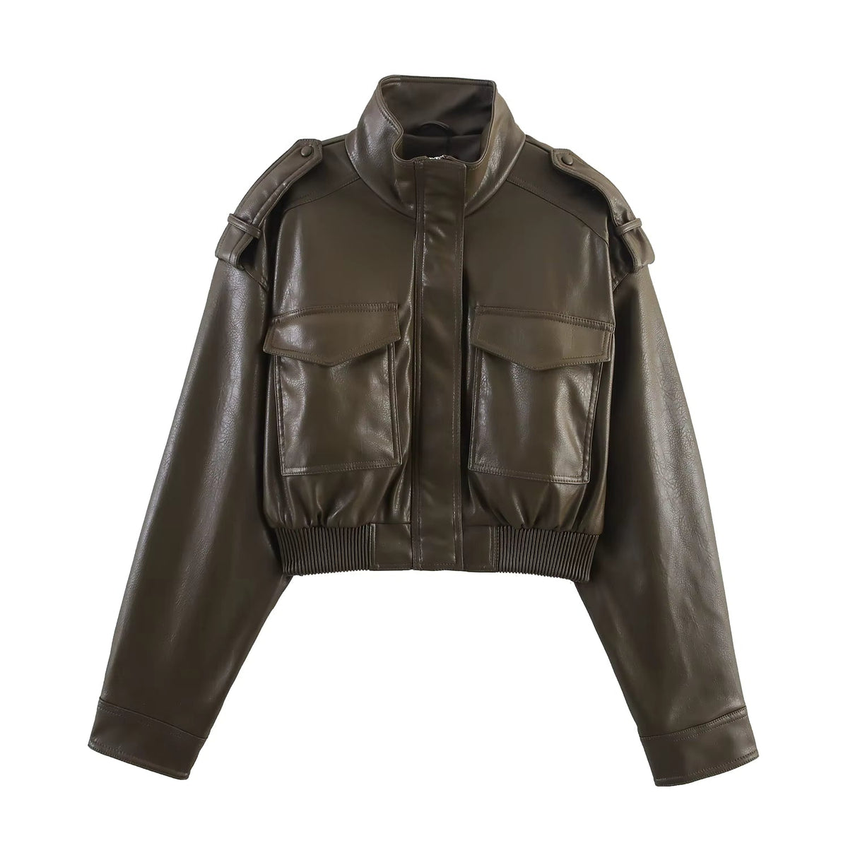 Chaqueta bomber de cuero sintético Brianna