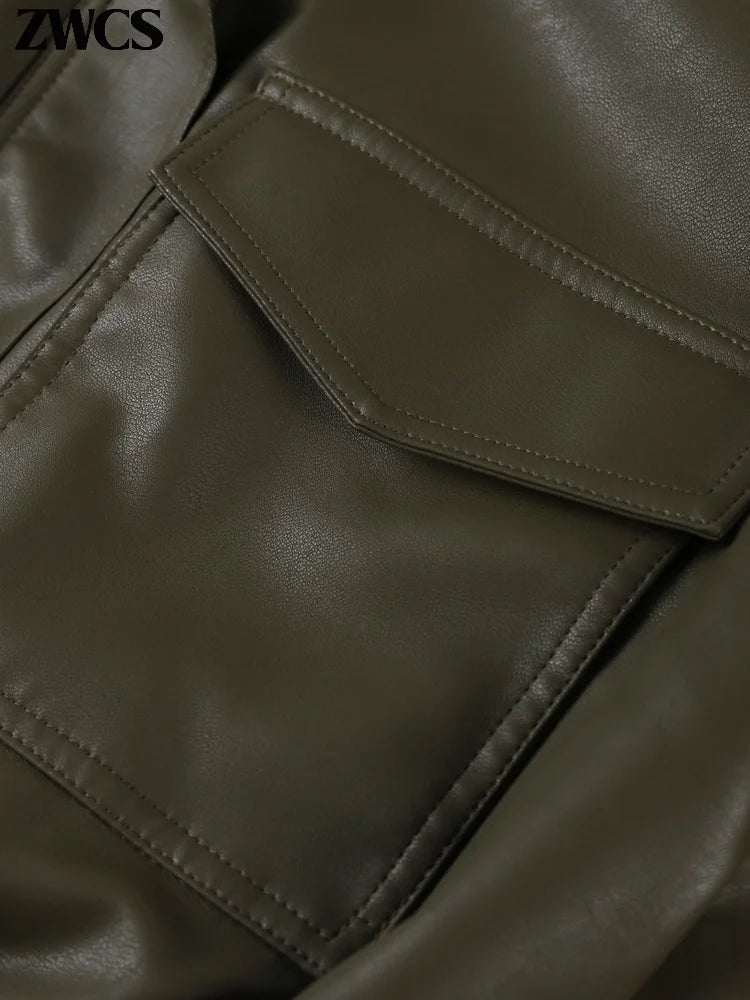 Chaqueta bomber de cuero sintético Brianna