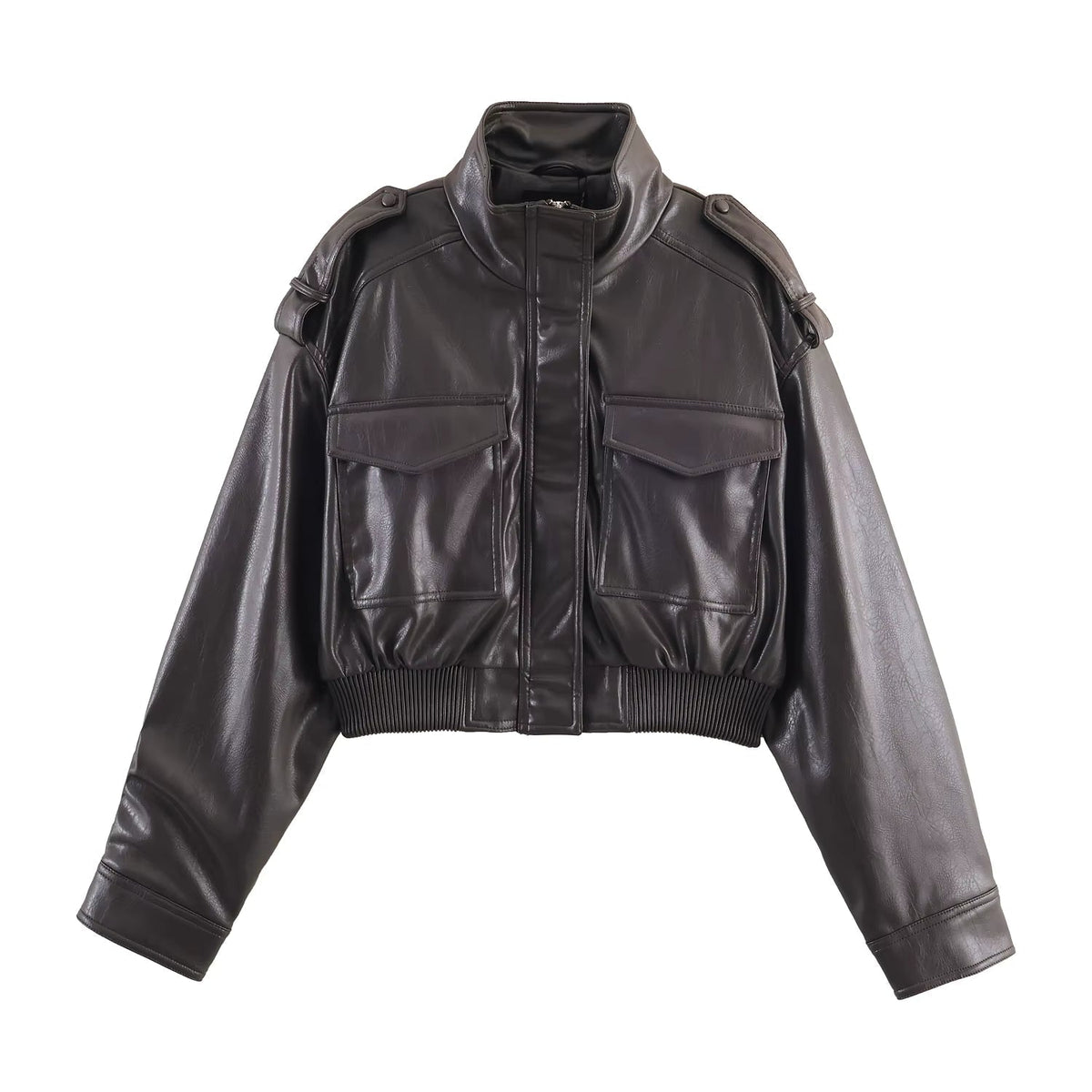 Chaqueta bomber de cuero sintético Brianna